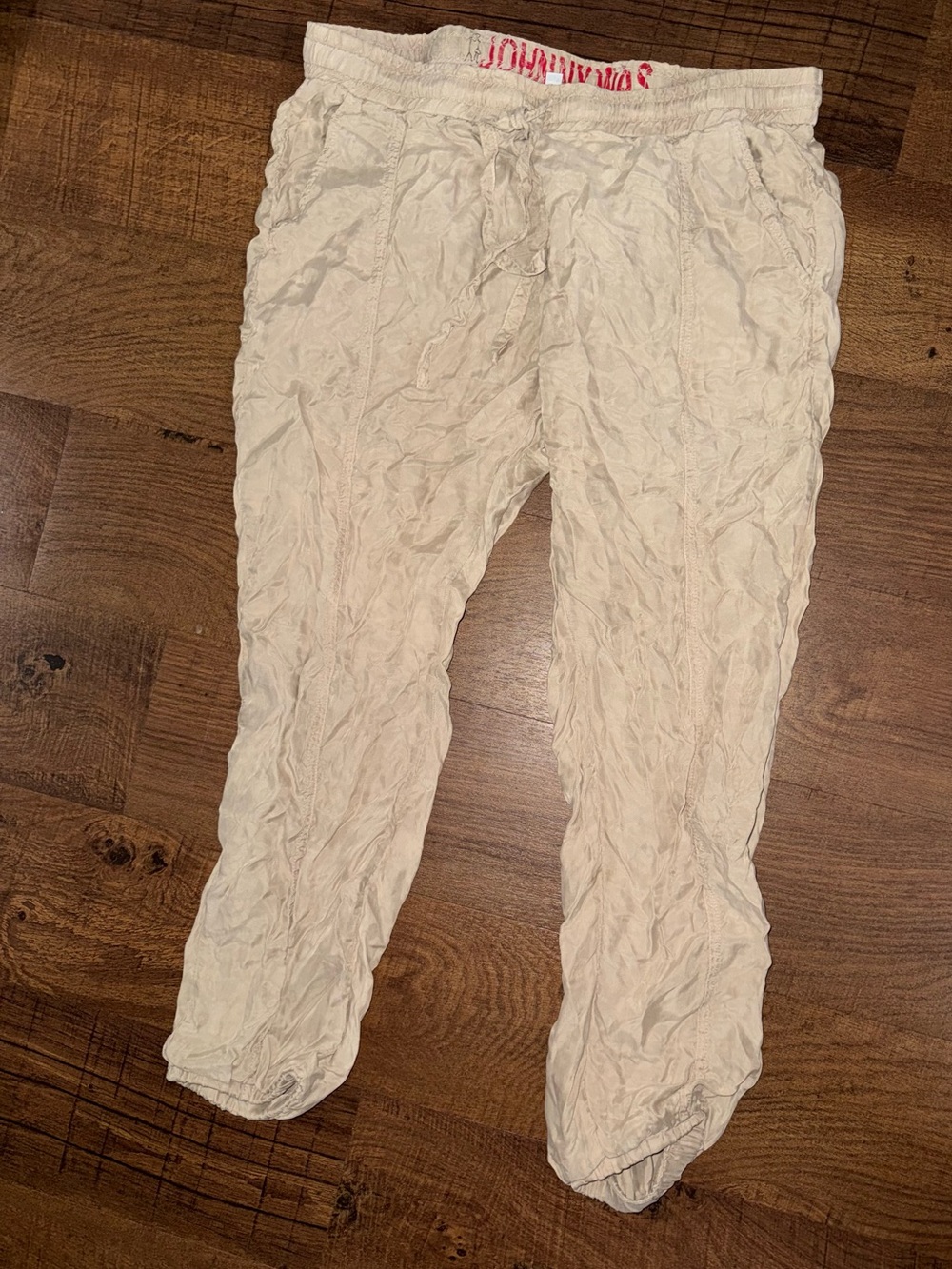 Johnny Was Cream Drawstring Jogger Pants